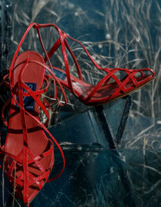 LACE-UP LOBSTER RED HIGH HEELS | Ja by Jelena Aleksic